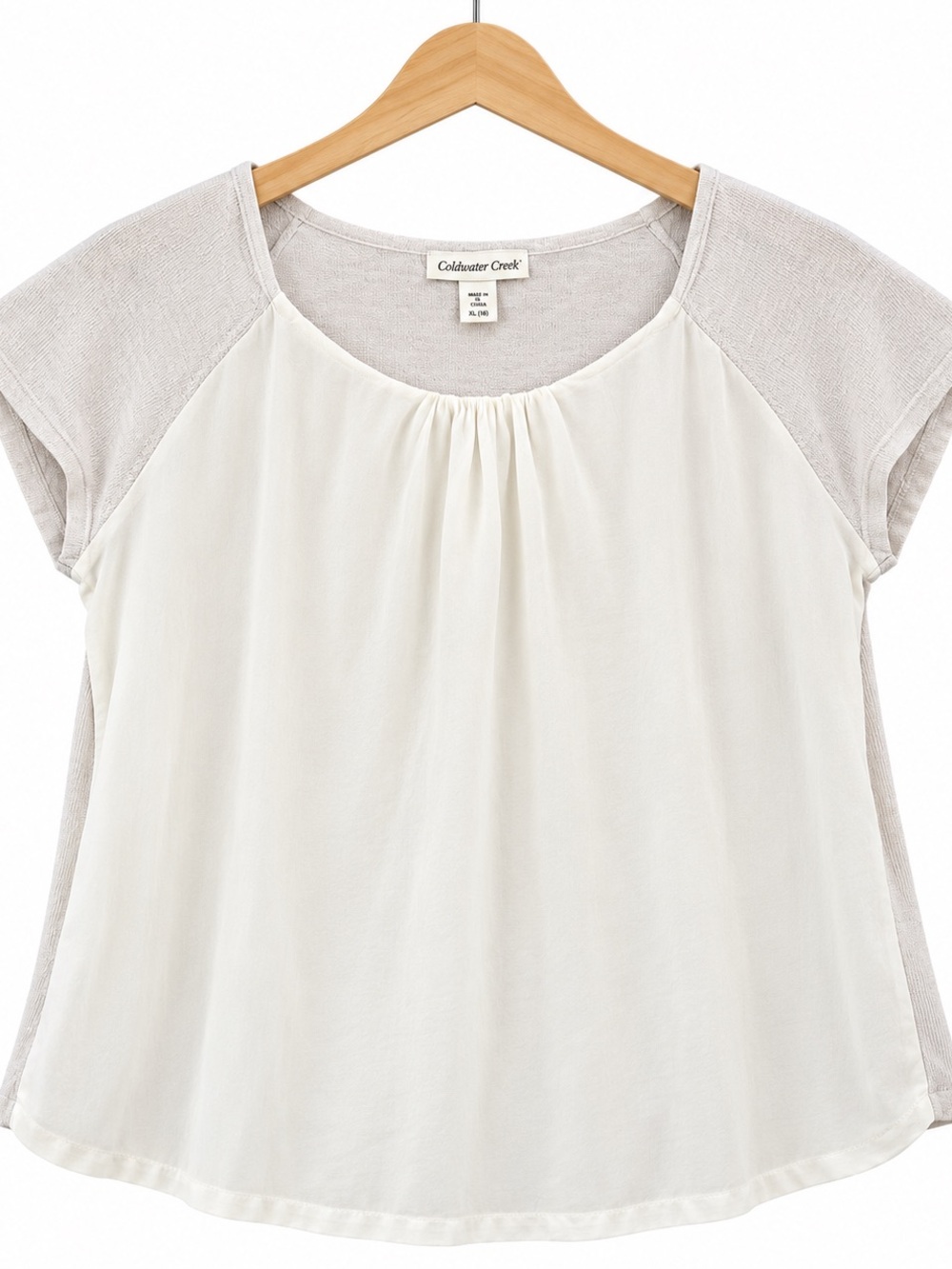 Coldwater Creek Women’s XL (18) Linen/Rayon Blend Top with 100% Silk